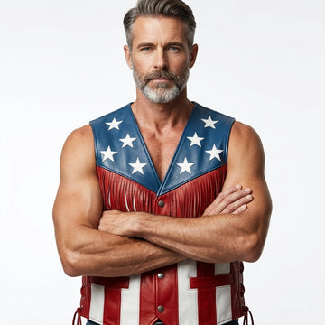 American flag leather outfit for men