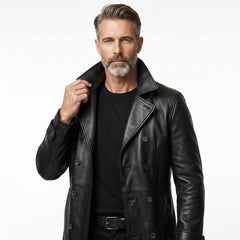 Mens Leather Trench Coat | Long Black Leather Trench Coat Men | Matrix Trench Coat Men | Gothic Trench | Cyberpunk Pants | Leather Boots