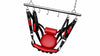 Black and Red Leather Sex Swing & Sling | Padded Sex Furniture for Couples | Hanging Ceiling Swing with Rod