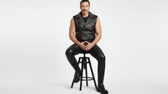 Men’s Black PU Leather Vest with Red Zips & Spiked Collar – Bold Edge Design