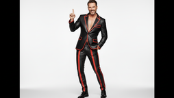 Men’s Black 2-Piece Suit with Red Borders – Luxury Contrast Design