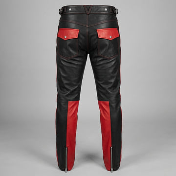 Men's Black Leather Jacket and Pants Set | Genuine Leather Biker & Festival Outfit