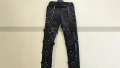 Be In Style With Black Leather Gay Pant- In Chain Style with sexy O-Rings - Rizwards Leather