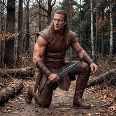 Men's Viking Warrior Costume | Genuine Leather Medieval Armor | LARP Renaissance Wear