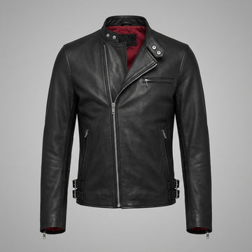 Black Genuine Leather Jacket & Pants Set | Men's Biker Jacket, Leather Pants |Cyberpunk Motorcycle Outfit