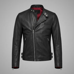 Black Genuine Leather Jacket & Pants Set | Men's Biker Jacket, Leather Pants |Cyberpunk Motorcycle Outfit