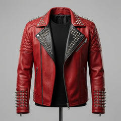 Genuine Leather Handmade Quilted Jacket and Pants Set | Custom Men's Punk Racer Style Outfit