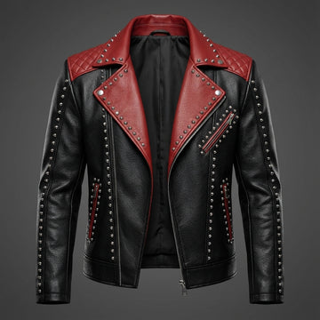 Black Handmade Quilted Jacket In Genuine Leather with Pants Set | Cyberpunk Custom Biker Style Halloween Outfit