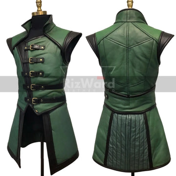 Medieval Viking Leather Gambeson Ren Faire Leather Vest with Buckle Straps Renaissance Vest for Fantasy Cosplay Costume Medieval Jerkin