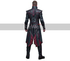 Handmade Black Leather Vampire Trench Coat - Steampunk Vampire Long Coat - Gothic Steampunk Cosplay Costume - Victorian Coat Gift for Him