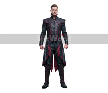 Handmade Black Leather Vampire Trench Coat - Steampunk Vampire Long Coat - Gothic Steampunk Cosplay Costume - Victorian Coat Gift for Him