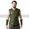 Exclusive Elven Ranger Leather Vest – Handcrafted Green Fantasy Armor - Renaissance Fair Elf Medieval Vest - Viking Jerkin Cosplay Costume