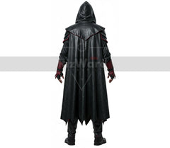 Dark Fantasy Leather Vampire Costume Set - Custom Leather Vampire Cloak - Hooded Gothic Dracula Cloak Halloween Costume For Cosplay