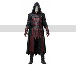 Dark Fantasy Leather Vampire Costume Set - Custom Leather Vampire Cloak - Hooded Gothic Dracula Cloak Halloween Costume For Cosplay