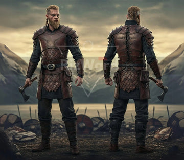 Handmade Leather Viking Armor - LARP Cosplay Warrior Armor - Medieval Rogue Warrior Costume for Cosplay - Ren Fair Leather Knight Armor