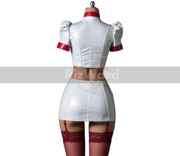 White Leather Nurse Roleplay Costume - Sexy Nurse Costume - Playful and Seductive Nurse Outfit - Naughty Nurse Costume Adult Couple Play