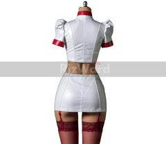 White Leather Nurse Roleplay Costume - Sexy Nurse Costume - Playful and Seductive Nurse Outfit - Naughty Nurse Costume Adult Couple Play