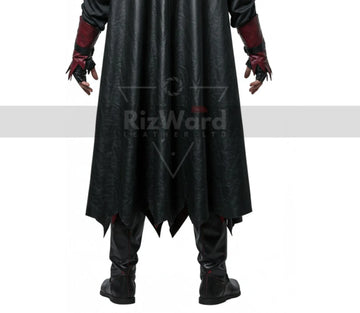 Dark Fantasy Leather Vampire Costume Set - Custom Leather Vampire Cloak - Hooded Gothic Dracula Cloak Halloween Costume For Cosplay