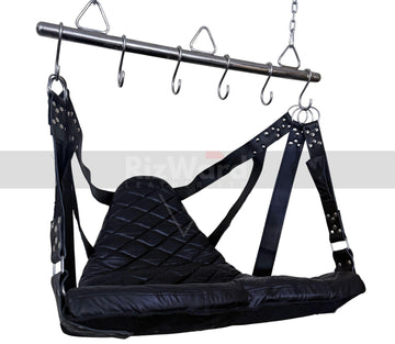 Quilted Leather Padded Sex Swing for Couples Sex Play | Adult Sex Sling | Kinky Sex Furniture | BDSM Adult Sex Sling Hammock