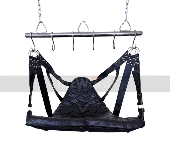 Quilted Leather Padded Sex Swing for Couples Sex Play | Adult Sex Sling | Kinky Sex Furniture | BDSM Adult Sex Sling Hammock