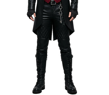 Gothic Vampire Trench Coat with Skull Print - Steampunk Victorian Tailcoat - Dracula Halloween Costume - Victorian Gothic Dress Cosplay