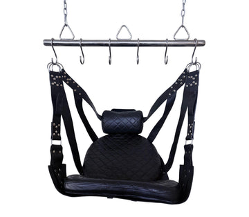Quilted Leather Sex Swing for Couples Sex Play | Adult Sex Sling | Kinky Sex Furniture | BDSM Adult Sex Sling Hammock | Quilted Sex Swing