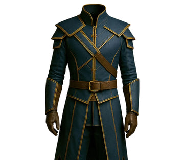 Midnight Blue Leather Medieval Armour - Viking LARP Cosplay Armor - Geralt Leather Knight Armor - Witcher Warrior Armor Costume for Cosplay