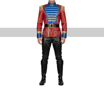 Leather Nutcracker Commander Costume - Red & Blue Military Jacket - Christmas Outfit Holiday Dress - Nut Cracker Dress