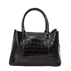 Women’s Crocodile Pattern Tote Handbag - Luxury Shoulder Bag with Top Handle, Large Capacity Work Purse