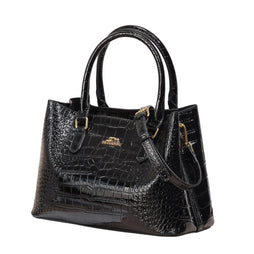 Women’s Crocodile Pattern Tote Handbag - Luxury Shoulder Bag with Top Handle, Large Capacity Work Purse