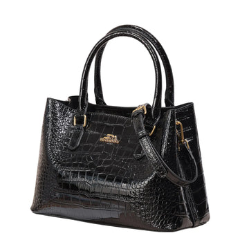 Women’s Crocodile Pattern Tote Handbag - Luxury Shoulder Bag with Top Handle, Large Capacity Work Purse