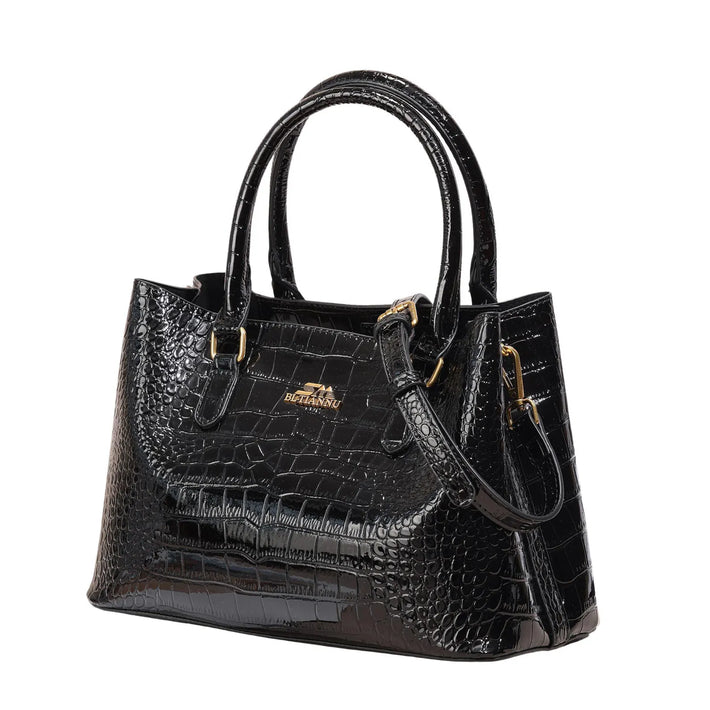 Women’s Crocodile Pattern Tote Handbag - Luxury Shoulder Bag with Top Handle, Large Capacity Work Purse