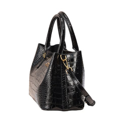 Women’s Crocodile Pattern Tote Handbag - Luxury Shoulder Bag with Top Handle, Large Capacity Work Purse
