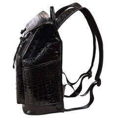 Unisex Crocodile Pattern PU Leather Backpack - Large Capacity Fashion Rucksack with Front Pocket - Travel, Work, School Bag