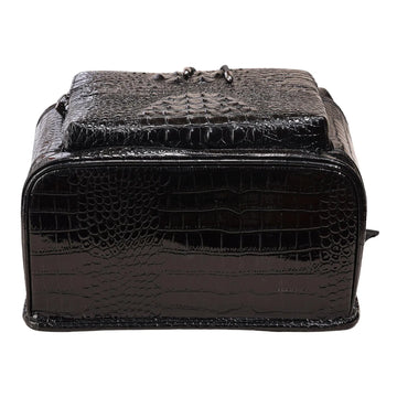 Unisex Crocodile Pattern PU Leather Backpack - Large Capacity Fashion Rucksack with Front Pocket - Travel, Work, School Bag