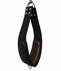 Black and Dark Brown Leather Sex Swing & Sling | Padded Sex Furniture for Couples | Hanging Ceiling Swing with Rod