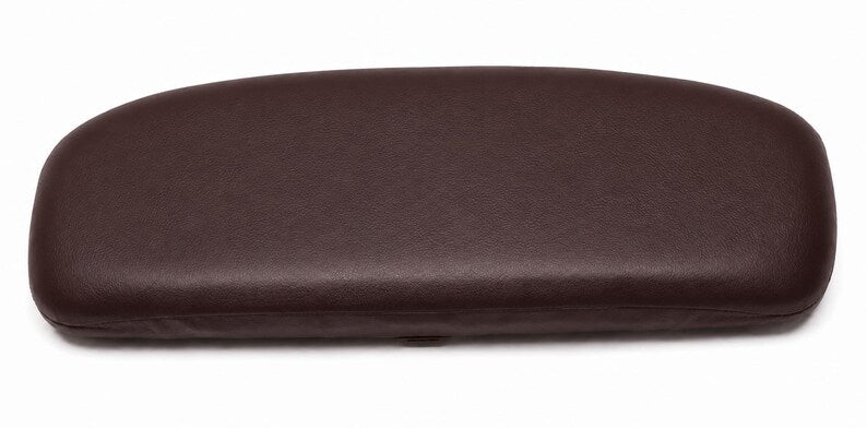 Dark brown padded leather seat cushion for black and brown hanging sex swing and sling