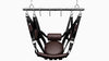 Black and Dark Brown Leather Sex Swing & Sling | Padded Sex Furniture for Couples | Hanging Ceiling Swing with Rod