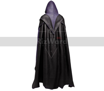 Exclusive Leather Hooded Cloak For Cosplay - Unisex Leather Cloak with Vest - Leather Armour Costume - Renaissance Fantasy Cloak Cape