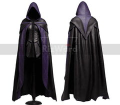 Exclusive Leather Hooded Cloak For Cosplay - Unisex Leather Cloak with Vest - Leather Armour Costume - Renaissance Fantasy Cloak Cape