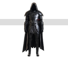 Handmade Black Leather Medieval Cloak Armor - Leather Knight Armour - Medieval LARP Armor Festival Outfit - Gothic Cloak Costume For Cosplay