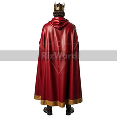King Arthur Inspired Leather Medieval Cloak - Leather King Cape - Medieval LARP Festival Outfit - Renaissance Fair Royal Cloak Costume