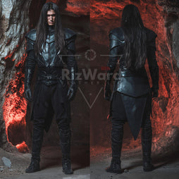 Handmade Black Leather Warrior Armour - Leather Medieval Chest Armor for Cosplay - Gothic Leather Viking Armor Costume Gifts - Armor Kilt