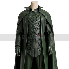 Exclusive Leather Loki Inspired Cosplay Costume - God of Mischief Quilted Cloak With Tunic - Festival Leather Outfit - Leather Cloak