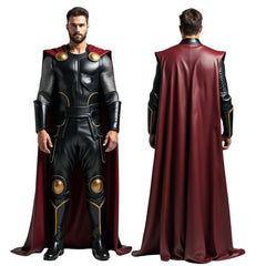 Marvel Superhero Inspired Leather Costume - God of Thunder Cape & Armour - Medieval Cosplay Cloak - LARP Festival Outfit - Renaissance Cloak