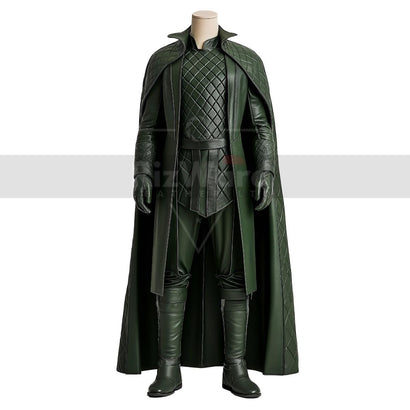 Exclusive Leather Loki Inspired Cosplay Costume - God of Mischief Quilted Cloak With Tunic - Festival Leather Outfit - Leather Cloak