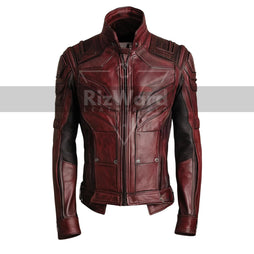 Star Lord Inspired Leather Jacket - Custom Cosplay Costume Jacket - Leather Biker Jacket for Outerwear - Comic Superhero Jacket