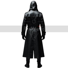 Plague Doctor Leather Coat with Mask - Gothic Medieval Steampunk Trench Coat - Classic Doctor Plague Hooded Coat Halloween Cosplay Costume