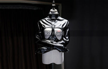 Women Open Breast Leather Bondage Cupless Straitjacket