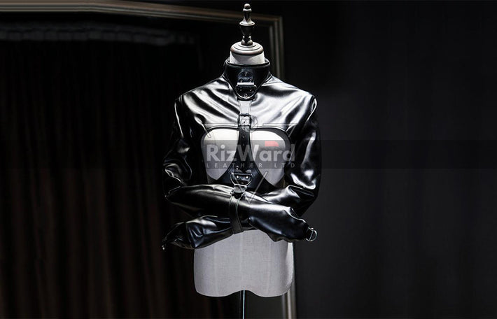 Women Open Breast Leather Bondage Cupless Straitjacket